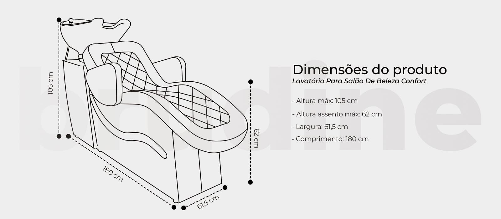 Dimensão Lavatório Para Salão De Beleza Confort